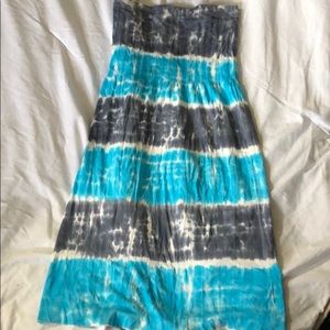 Blue and gray color dress